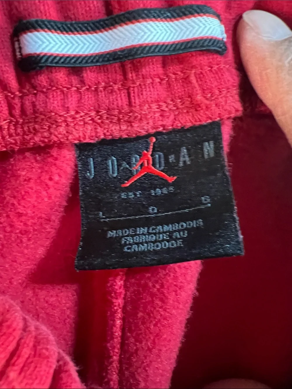 Jordan Men's LG  Red Athletic Fleece Shorts
